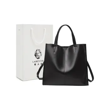 Old Man's Head Top Grain Cow Leather Handbag Women's Black/Wine Coffee