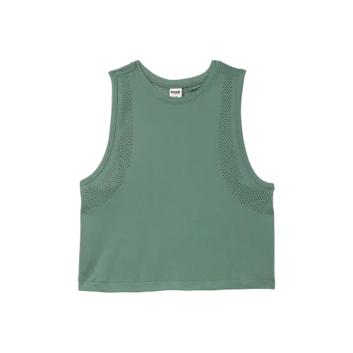 Victoria's Secret PINK SEAMLESS DRAPEY MUSCLE TANK/Green Tank Tops Women's Green