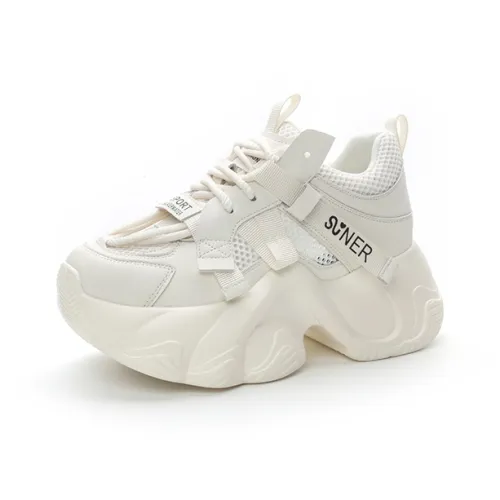 The Mystery Of Glamour Breathable Low Top Chunky Sneakers Women's