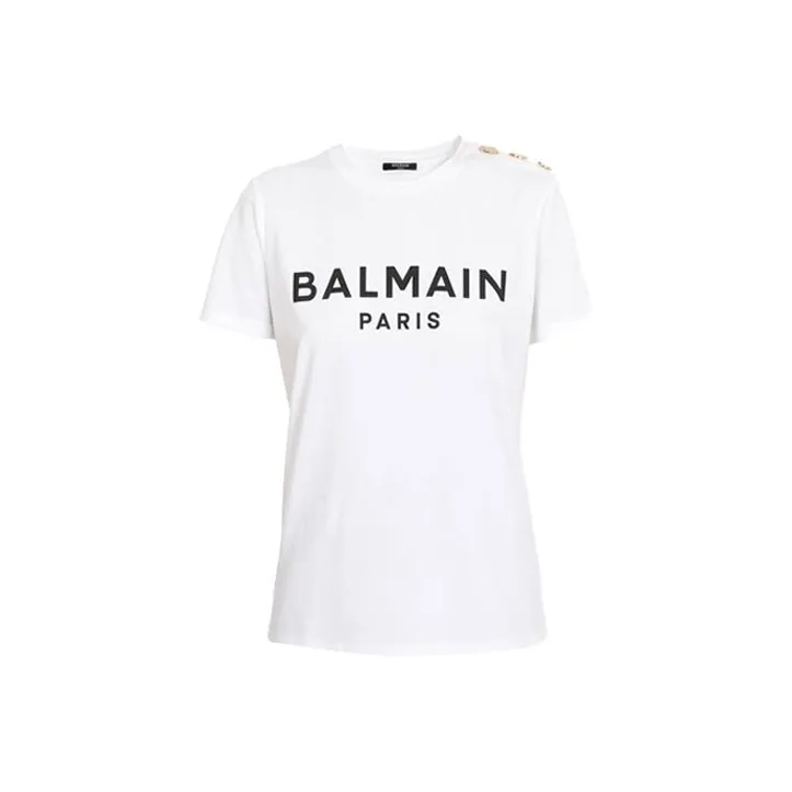 BALMAIN Logo Printed Crewneck T Shirt-0