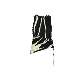 NANUSHKA Grady Graphic Printed Tie Detailed Tank Top