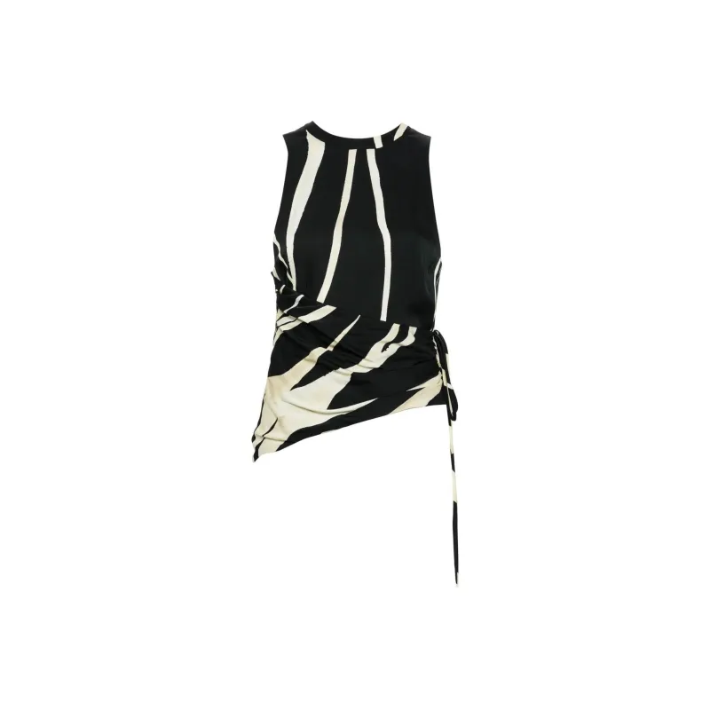 NANUSHKA Grady Graphic Printed Tie Detailed Tank Top-0