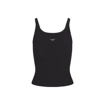 Skims X Dolce&Gabbana Cotton Rib Scoop Tank Onyx