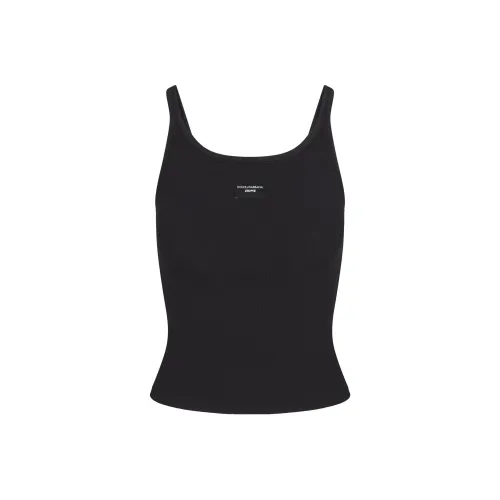 Skims X Dolce&Gabbana Cotton Rib Scoop Tank Onyx