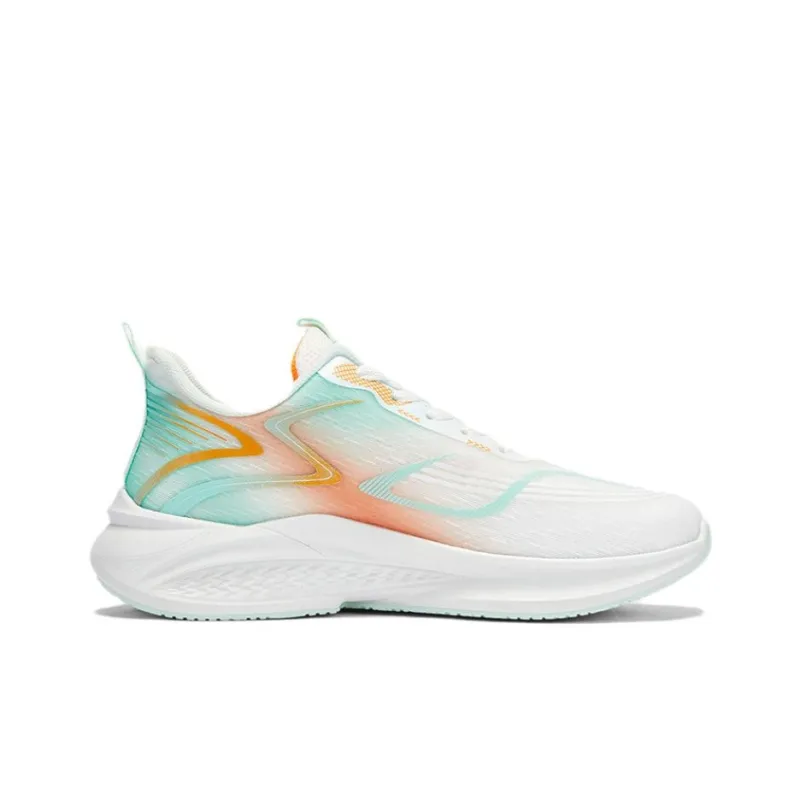 Warrior Low Top Running Shoes Men's White Orange Lake Green-2