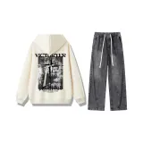 Cream Top (Fleece-Lined)+Smoke Gray Pants