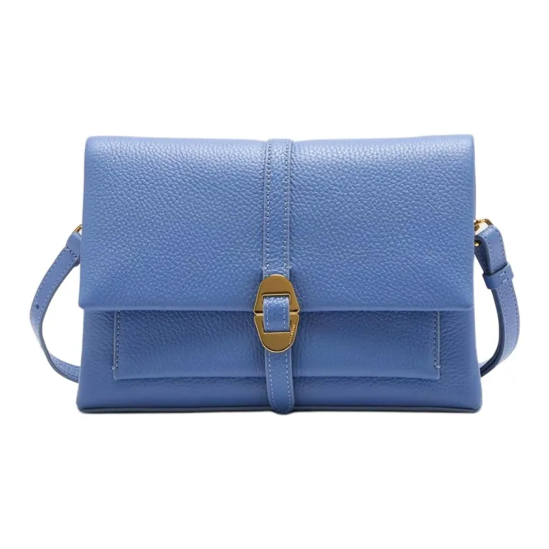 COCCINELLE Nubuck Leather Crossbody Bag, Shoulder Bag Trumpets Women's Blue-0