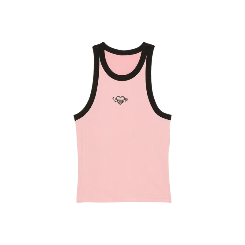 Victoria's Secret Tank Top Women's Almond Pink Black Multicolor-0