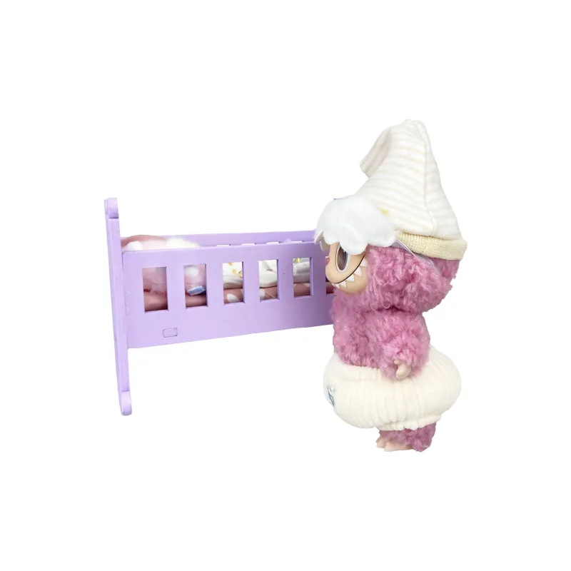 [Modified Doll] POP MART Labubu THEMONSTERS Heartbeat Macaron Collection Good Night's Bed, Cute Hang Tag Box 17cm-7