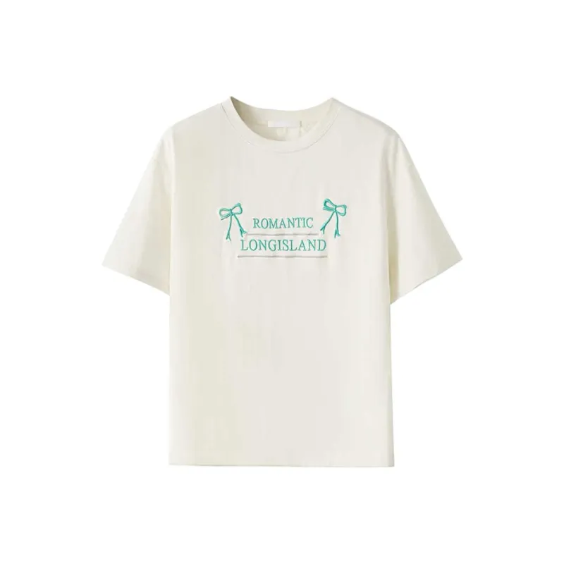 XIMENG T Shirt Women's Cream Apricot-0