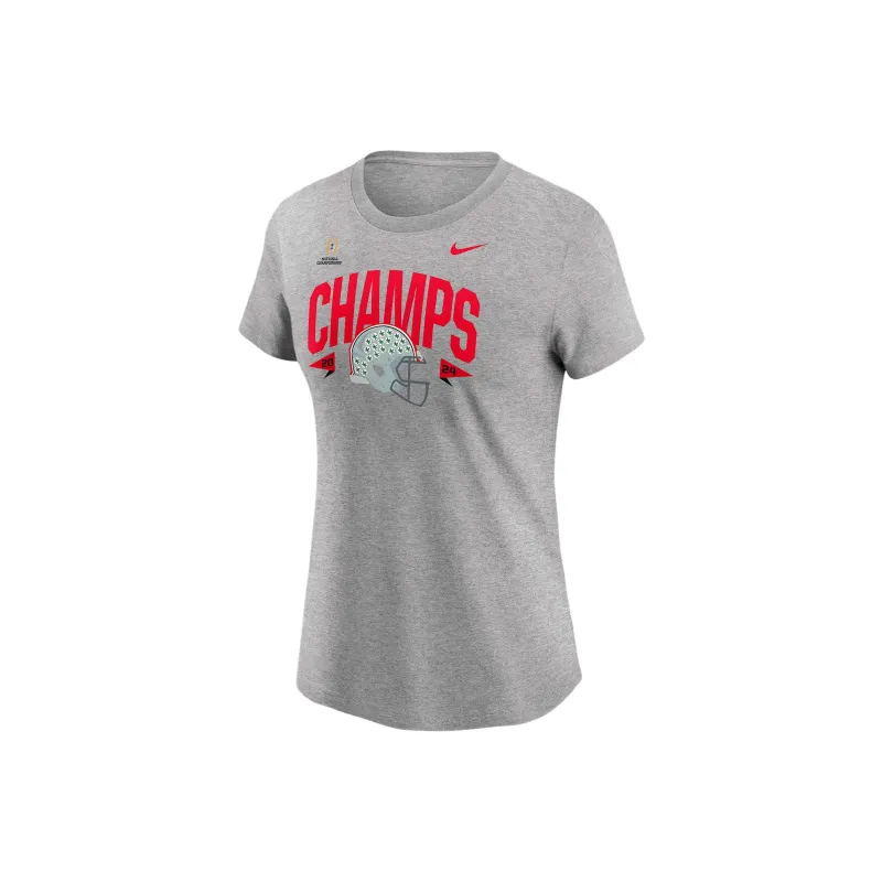 Nike Ohio State Buckeyes 2025 College Football Playoff National Champions Helmet Women's Nike College T Shirt-0