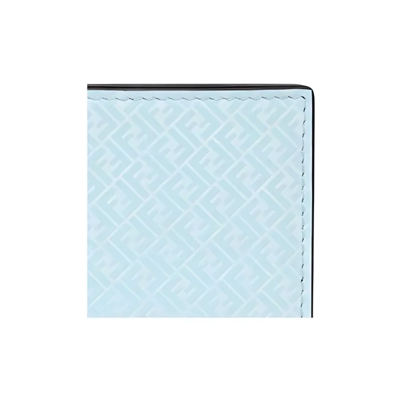 FENDI Calfskin Bifold Wallet Card Holder Card Holder Wallet Men's Light Blue-4