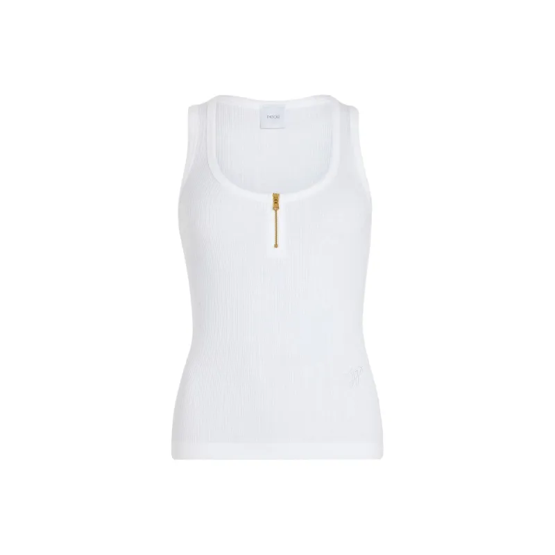 Patou Scoop neck Ribbed Tank Top-0