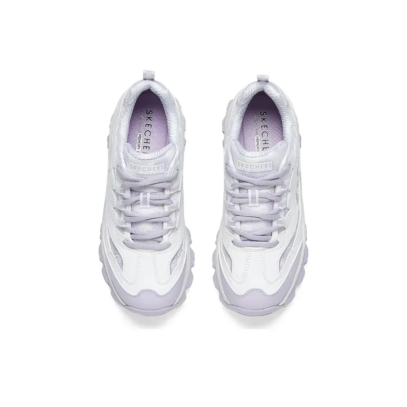 Skechers Street Anti Slip Wear Resistant Low Top Chunky Sneakers Women's White Purple-3