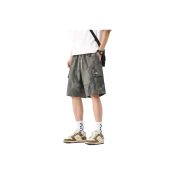 Menglaini Casual Shorts Unisex Army Green