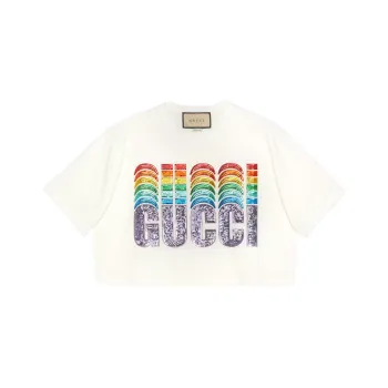 GUCCI Logo print Cropped T shirt