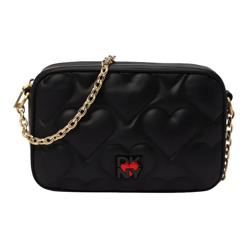 DKNY Leather Camera Bag, Shoulder Bag, Crossbody Bag Regular Women's Black-2