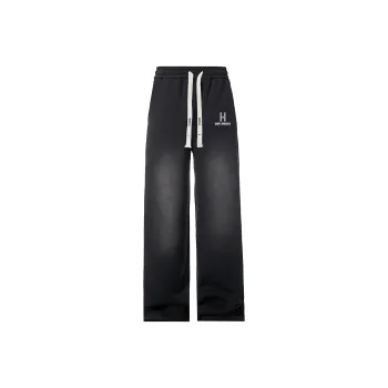 HOKLV Casual Pants Unisex Washed Black