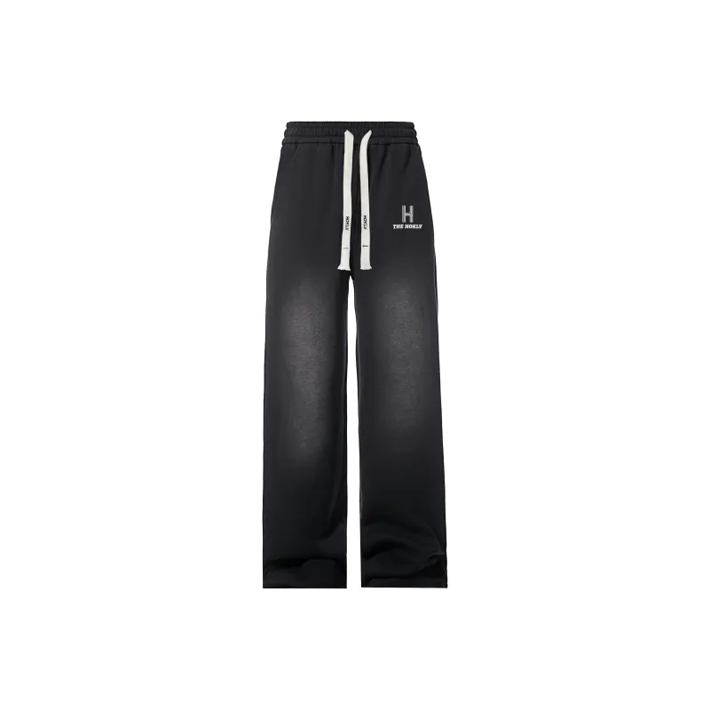 HOKLV Casual Pants Unisex Washed Black-0