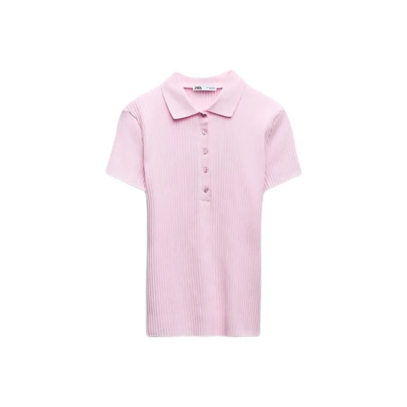 ZARA T-Shirt Women's Light Pink Red-0