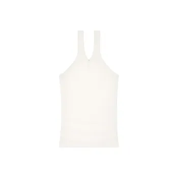COURREGES Criss Cross 90s Rib Tank Top 'Heritage White'