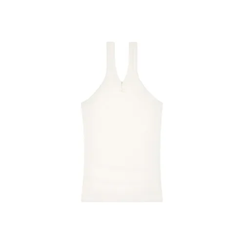 COURREGES Criss Cross 90s Rib Tank Top 'Heritage White'