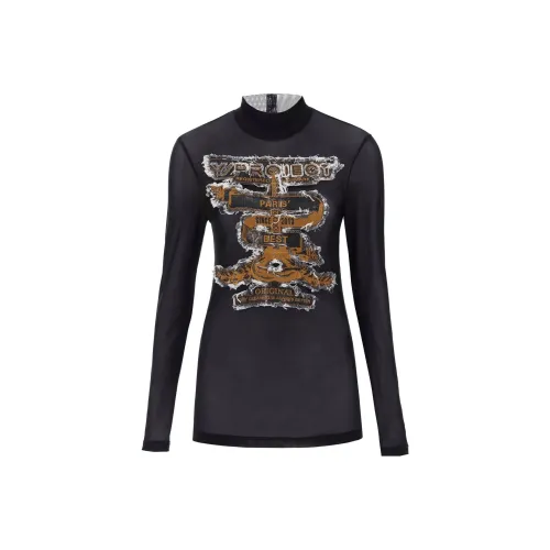 Y/Project Logo Printed Long-Sleeved Sheer Top