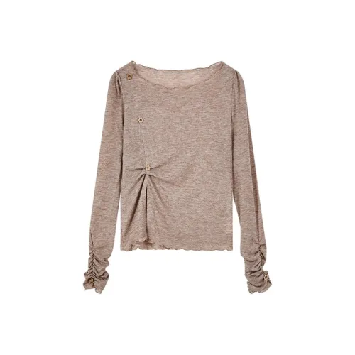 HUOLIDEDITU T Shirt Women's Milk Tea