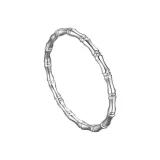 Bamboo Closed-End Silver Bangle