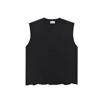 Askyurself Sleeveless Vest Unisex Washed Black