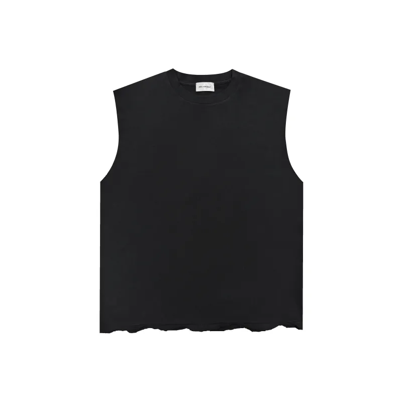 Askyurself Sleeveless Vest Unisex Washed Black-0