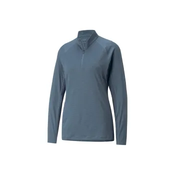 PUMA YouV Quarter-Zip Golf Pullover Women's T-Shirt Women's Blue Gray