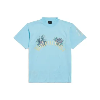 Balenciaga Regular T Shirt Women's Light Blue Regular Fit