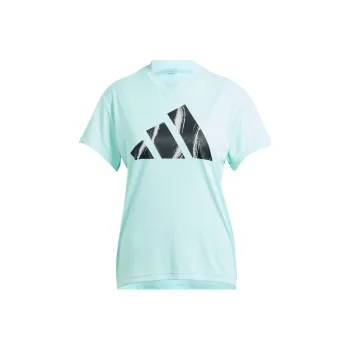 Adidas Women's Run It Brand Love T Shirt Semi Flash Aqua