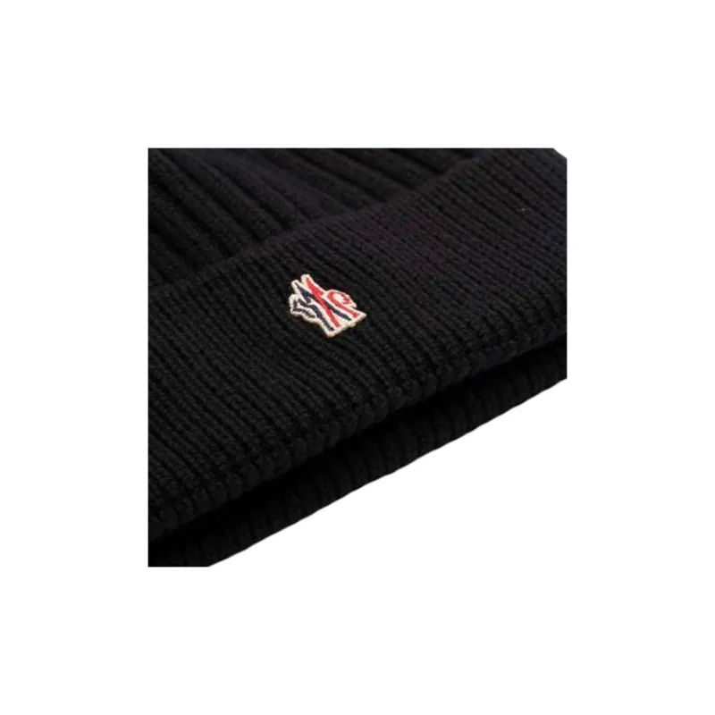 Moncler Virgin Wool Beanies Kids' Black-2