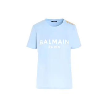 BALMAIN T-Shirts Women's Light Blue