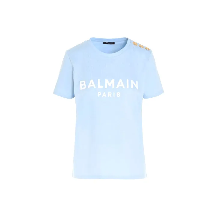 BALMAIN T-Shirts Women's Light Blue-0