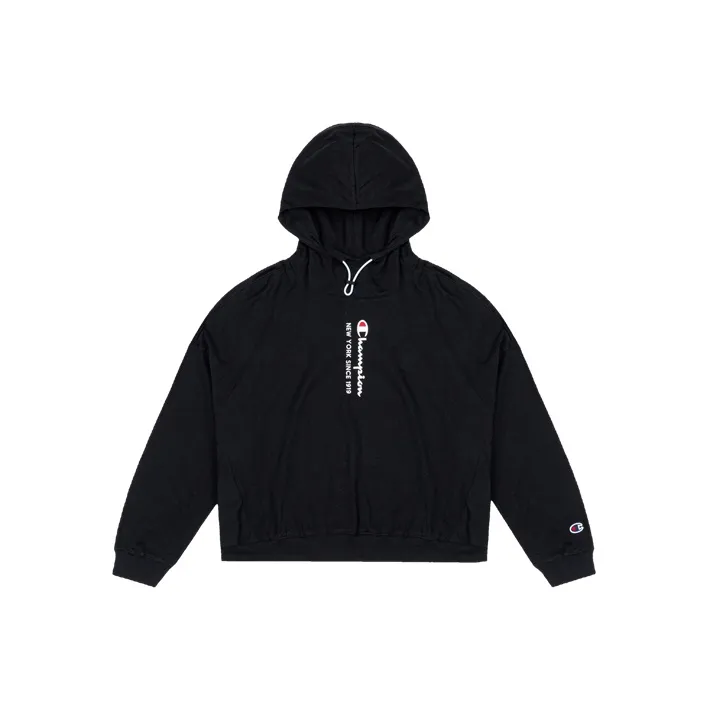 Champion Straight Long Sleeved T Shirt Women's Black-0