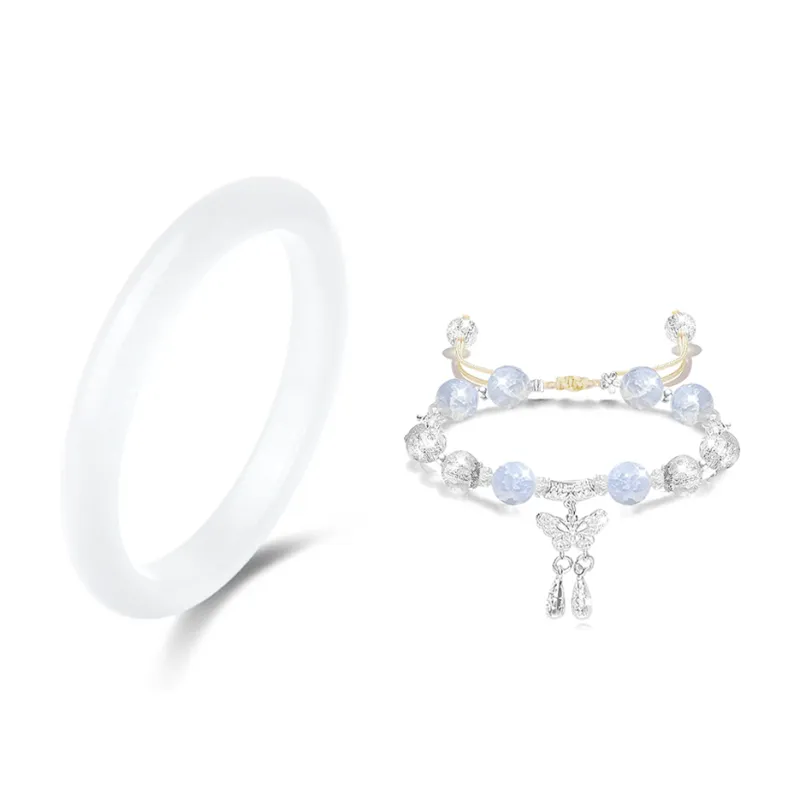 JOYDINNY Glass Cat Eye Bangles Women's-0