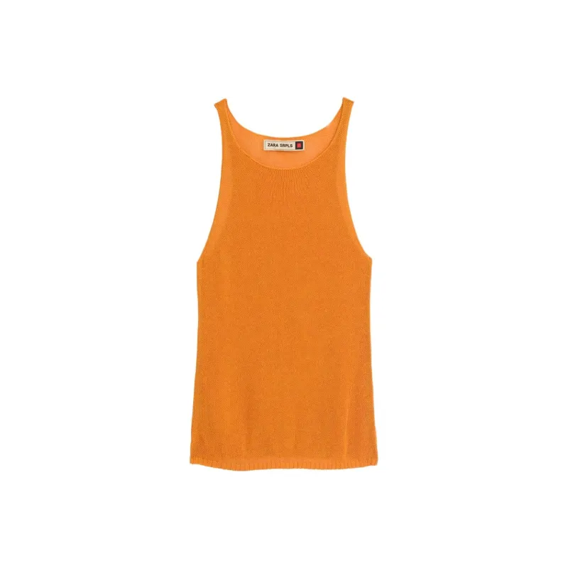 ZARA Tank Tops Women's Stripe/orange-0