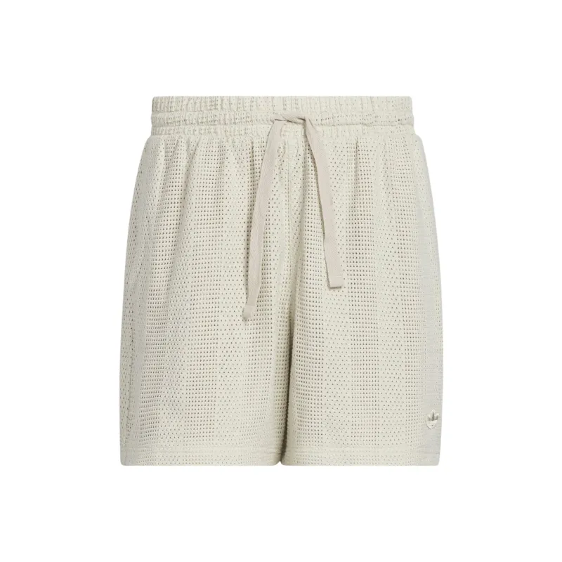 Adidas Originals KNIT Sports Shorts Unisex Light Sesame Gray/Wonder White-0