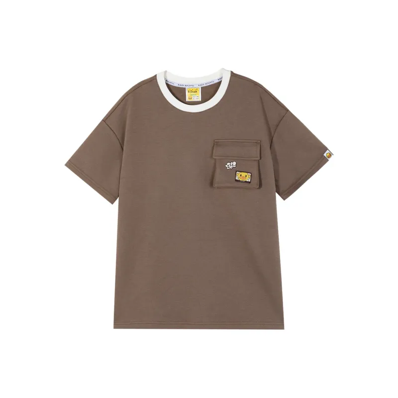 B.Duck Drop Shoulder Sleeve T Shirt Women's Light Coffee-0