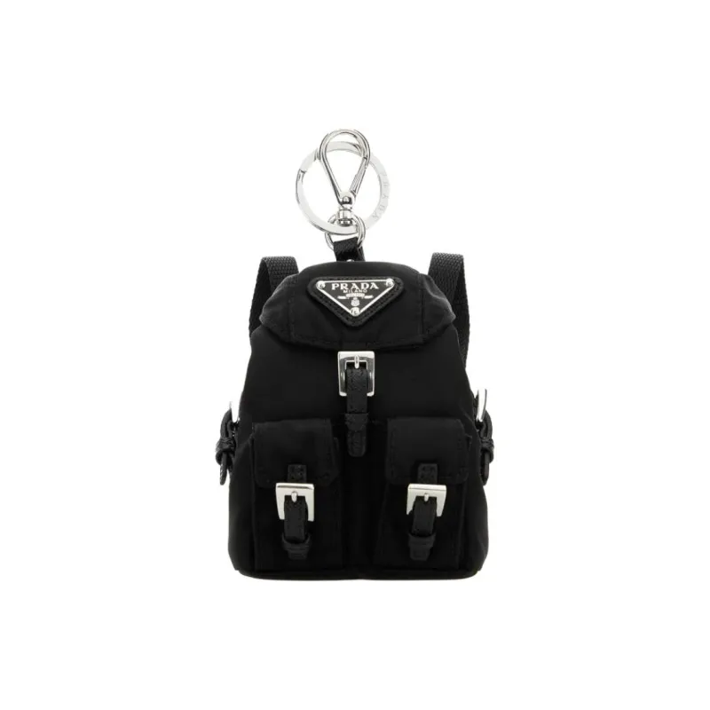 PRADA Nylon Keychains Unisex Black-0
