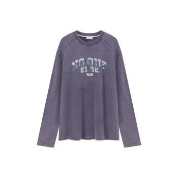 NO ONE ELSE Drop Shoulder Sleeve T Shirt Unisex Dark Purple