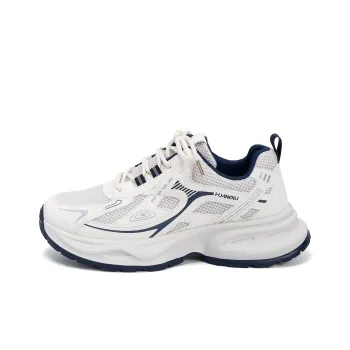 HUANQIU Breathable Height Increase Low Top Chunky Sneakers Men's Beige Blue