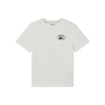LACOSTE Signature print Cotton T shirt