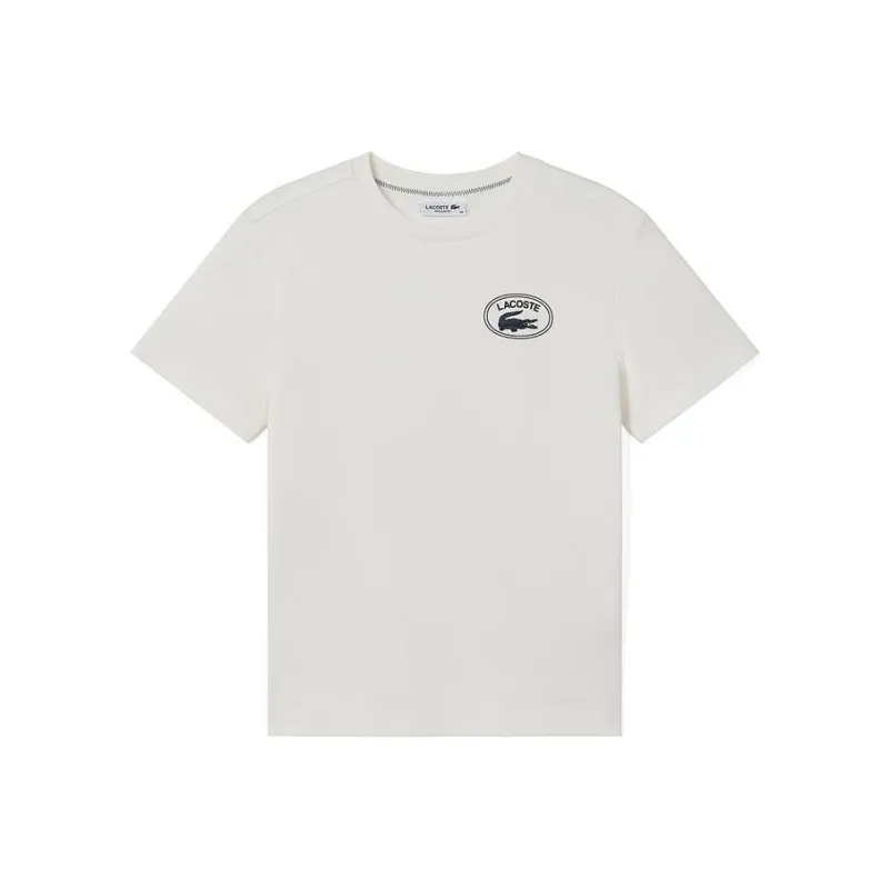 LACOSTE Signature print Cotton T shirt-0