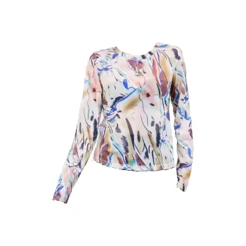 MUGUOGUOMU Loose Fit In Store Same Style Layered Thin Skin Korean Style Gauze Long Sleeved T Shirt Women's