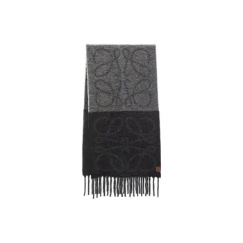 LOEWE Wool, Alpaca Knit Scarves Unisex Gray