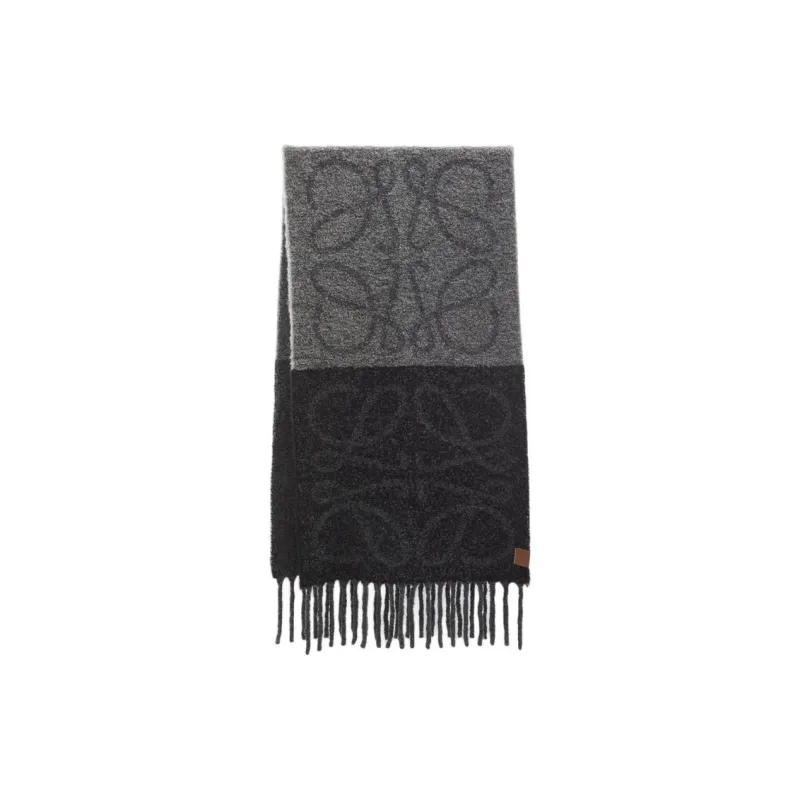 LOEWE Wool, Alpaca Knit Scarves Unisex Gray-0
